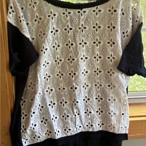 French Connection Cream Boxy Blouse Short Sleeve